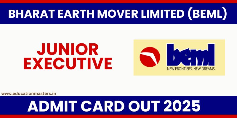 BEML Junior Executive Admit Card OUT 2025